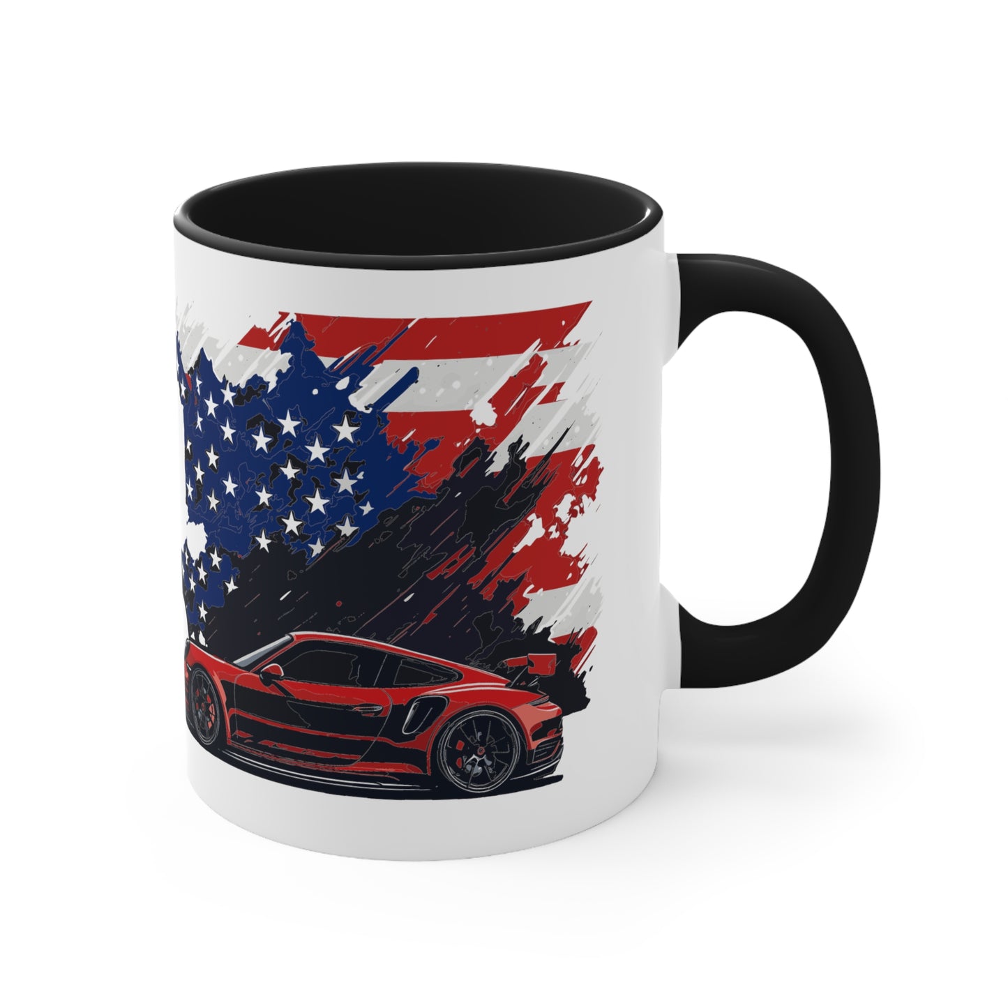 US FLAG Accent Coffee Mug, 11oz