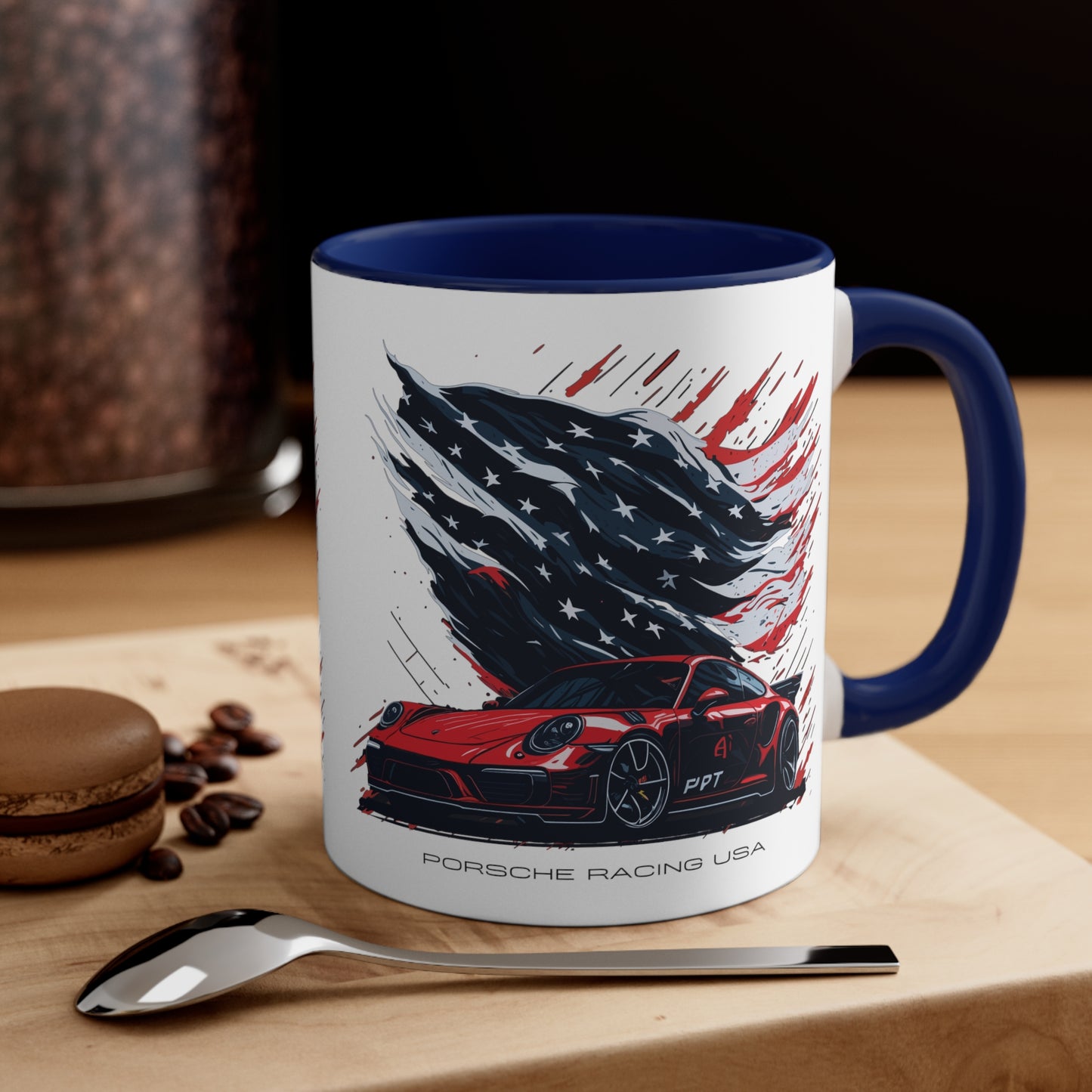 US FLAG Accent Coffee Mug, 11oz