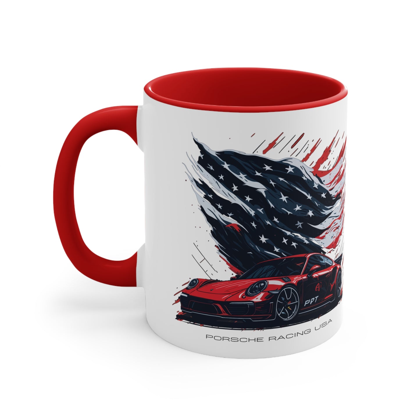 US FLAG Accent Coffee Mug, 11oz