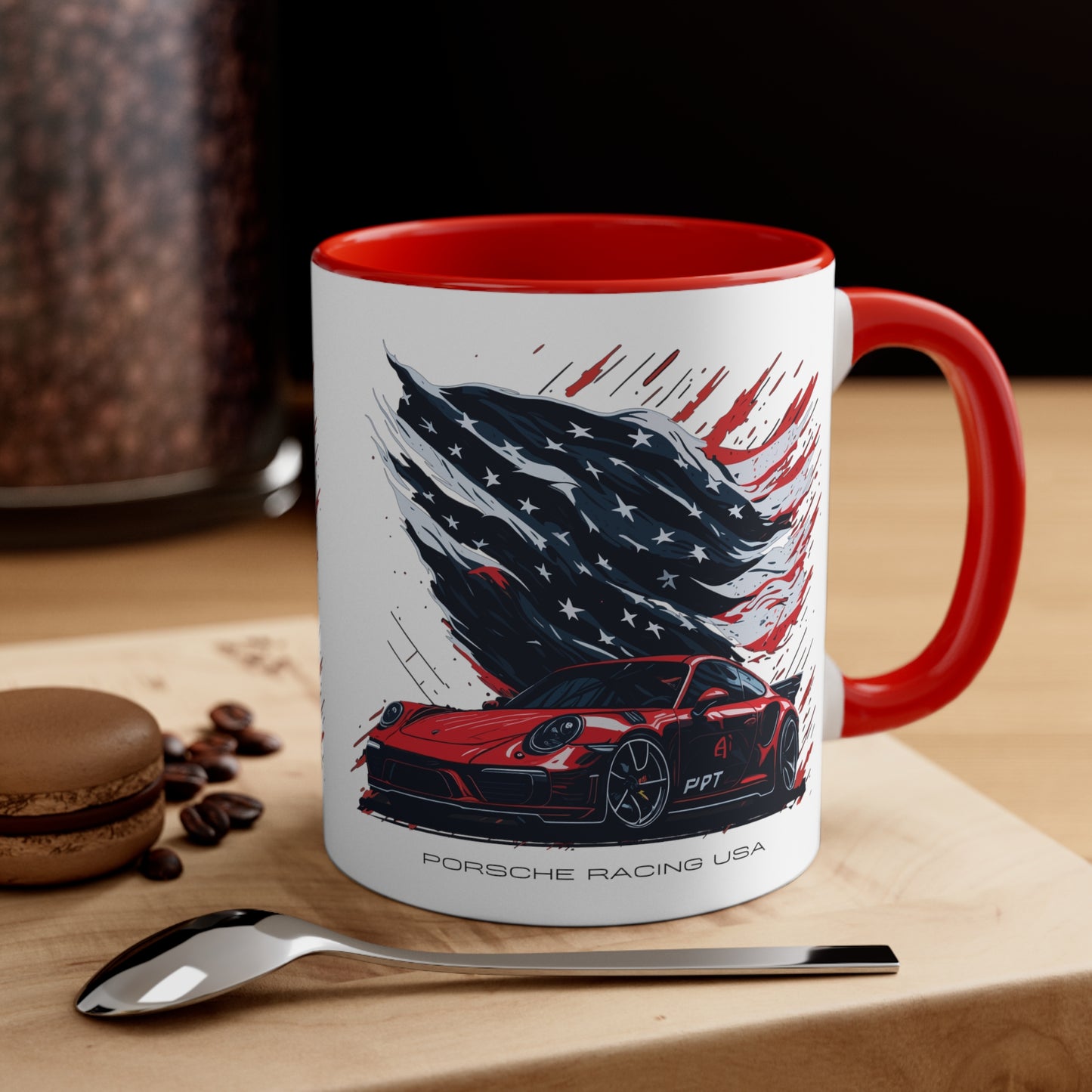 US FLAG Accent Coffee Mug, 11oz