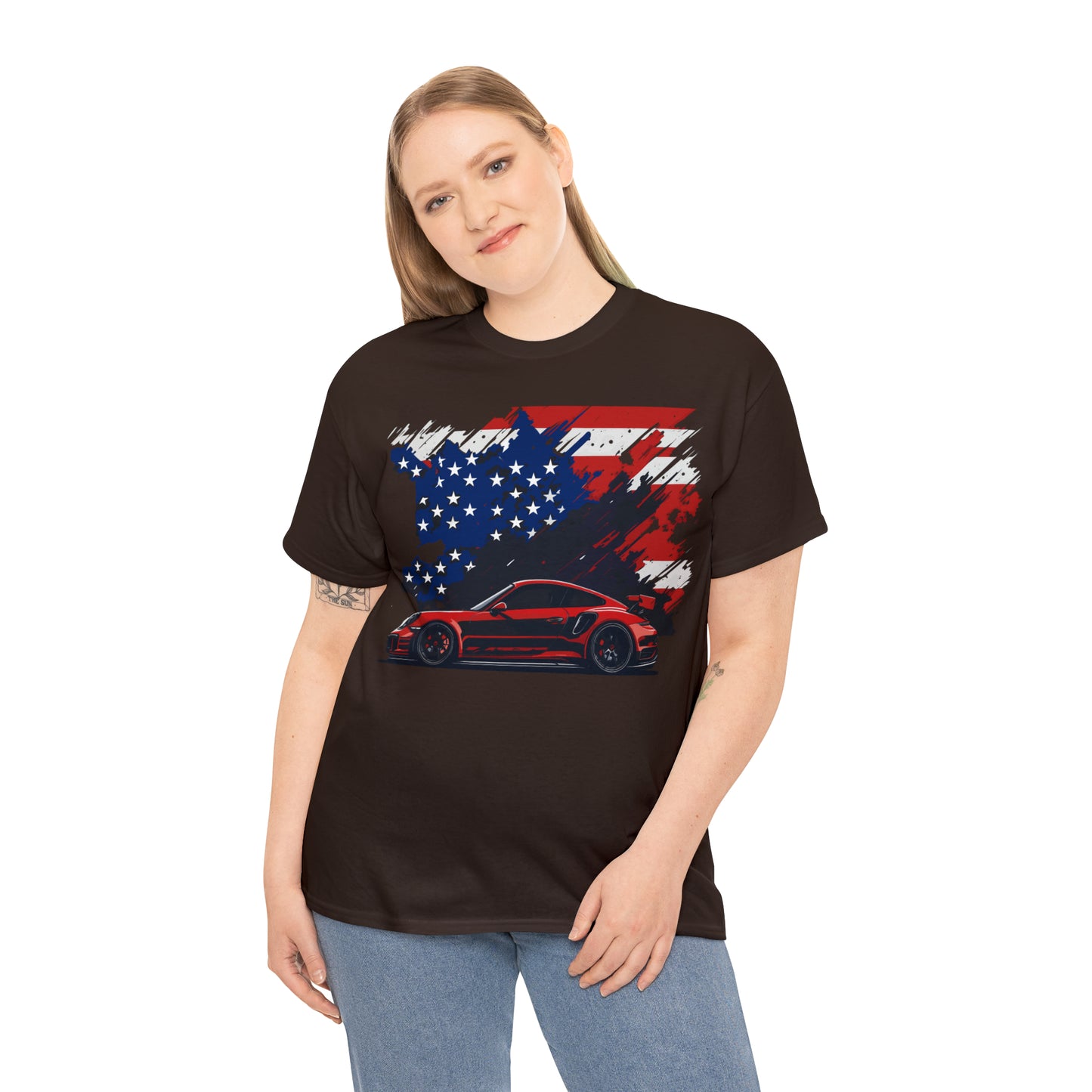 US FLAG RED Unisex Heavy Cotton Tee