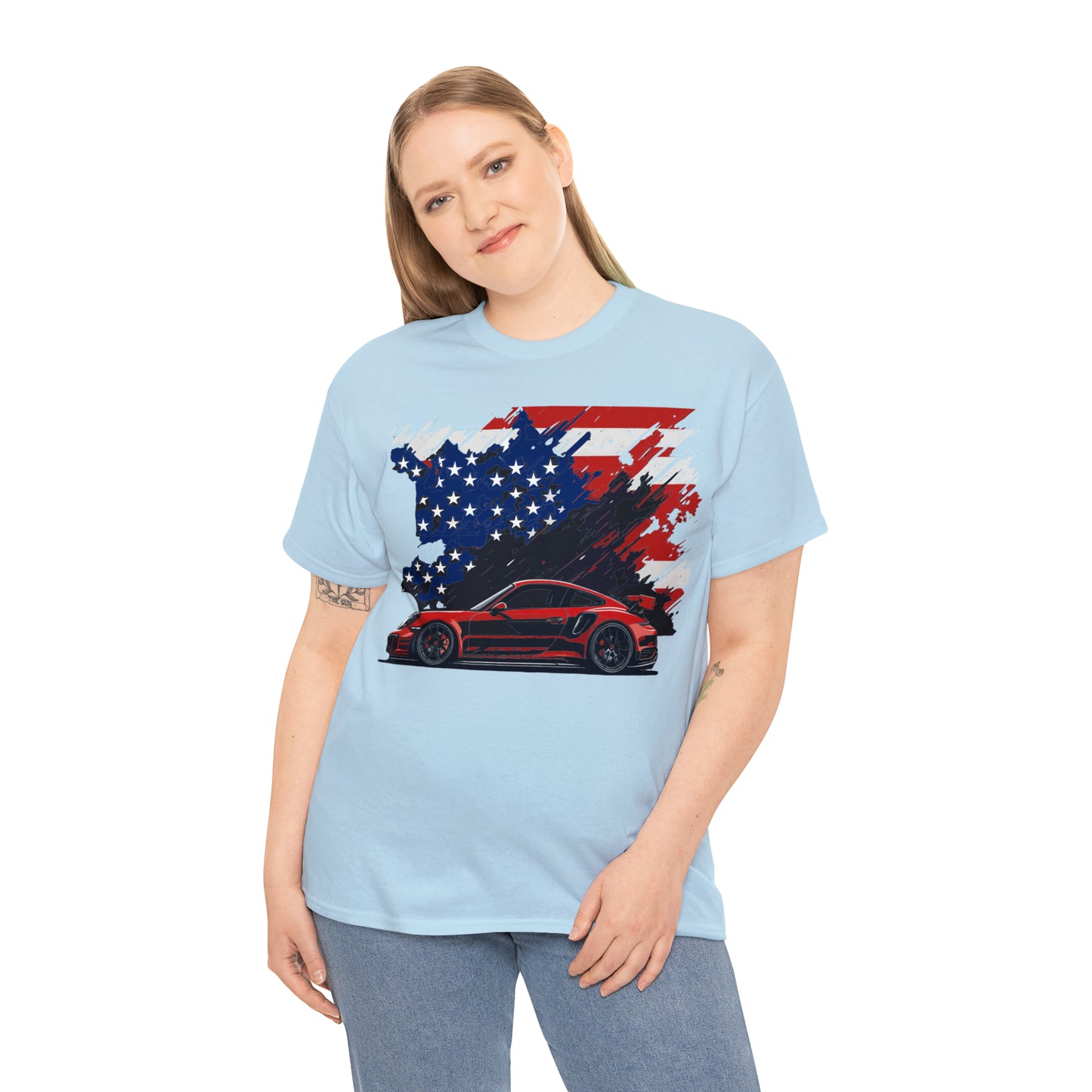 US FLAG RED Unisex Heavy Cotton Tee