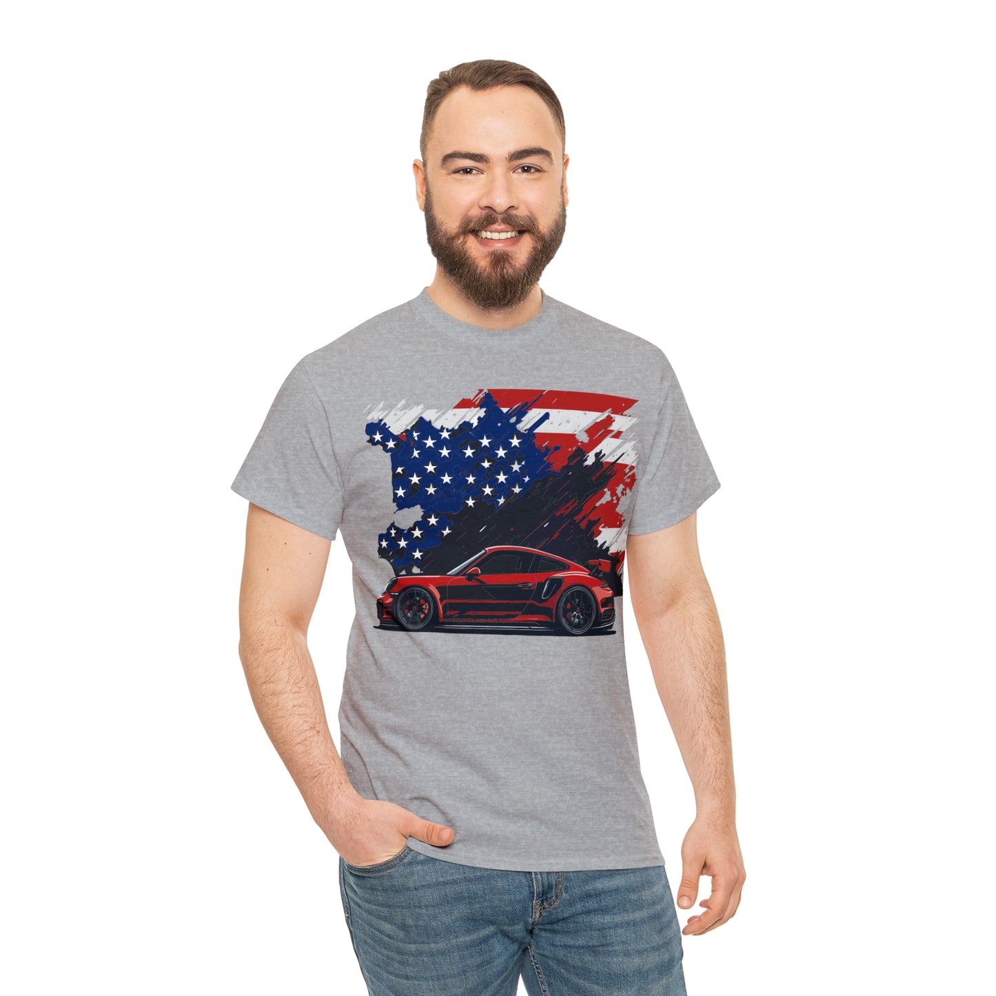 US FLAG RED Unisex Heavy Cotton Tee