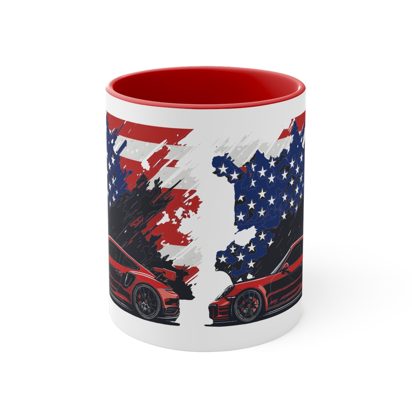 US FLAG Accent Coffee Mug, 11oz