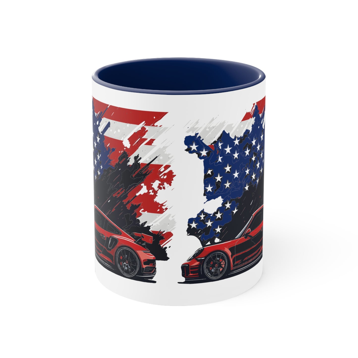 US FLAG Accent Coffee Mug, 11oz