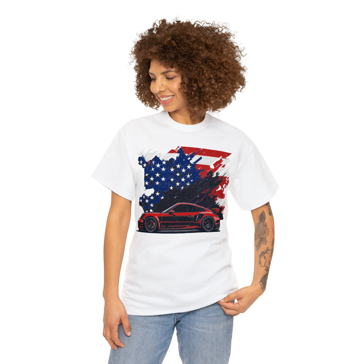 US FLAG RED Unisex Heavy Cotton Tee