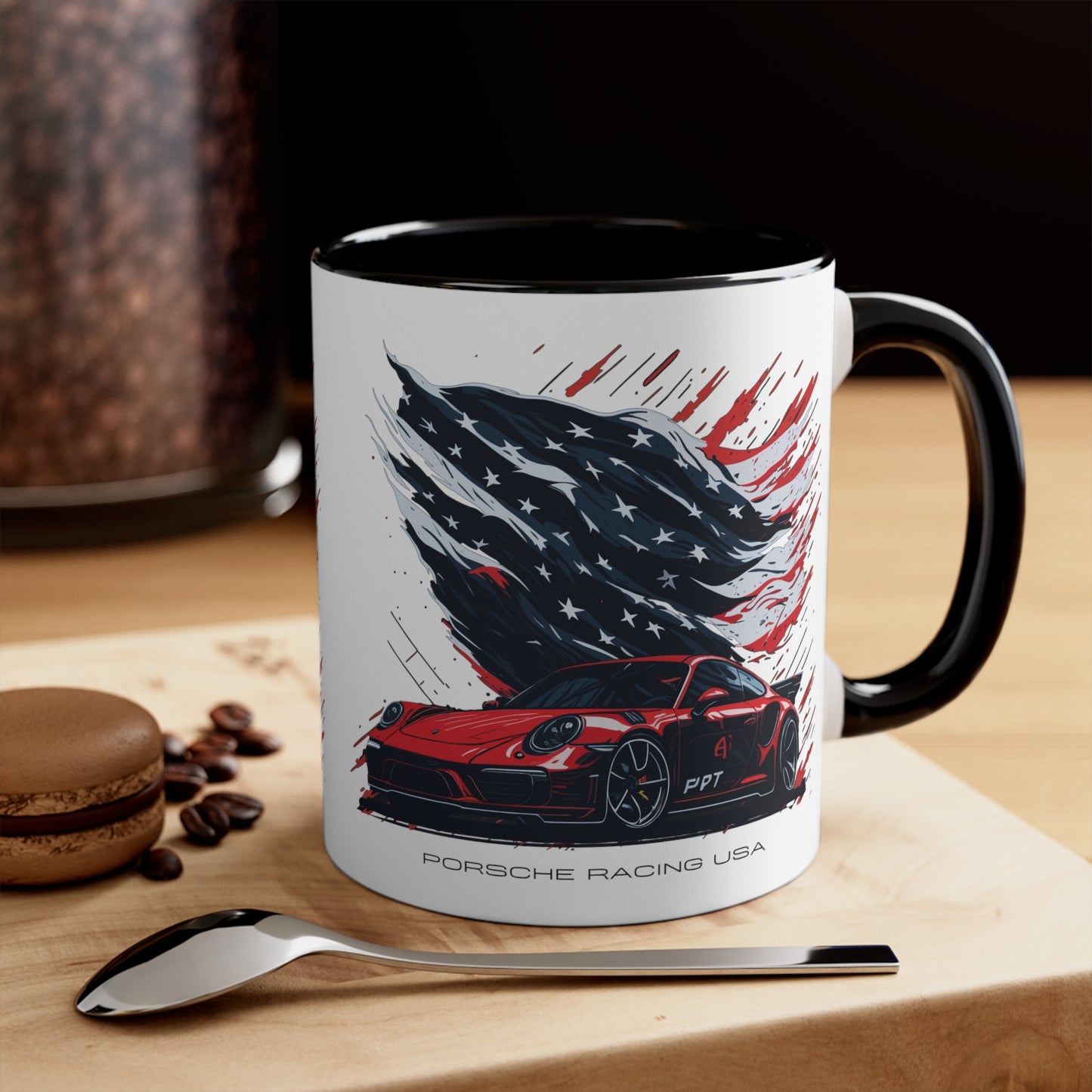 US FLAG Accent Coffee Mug, 11oz