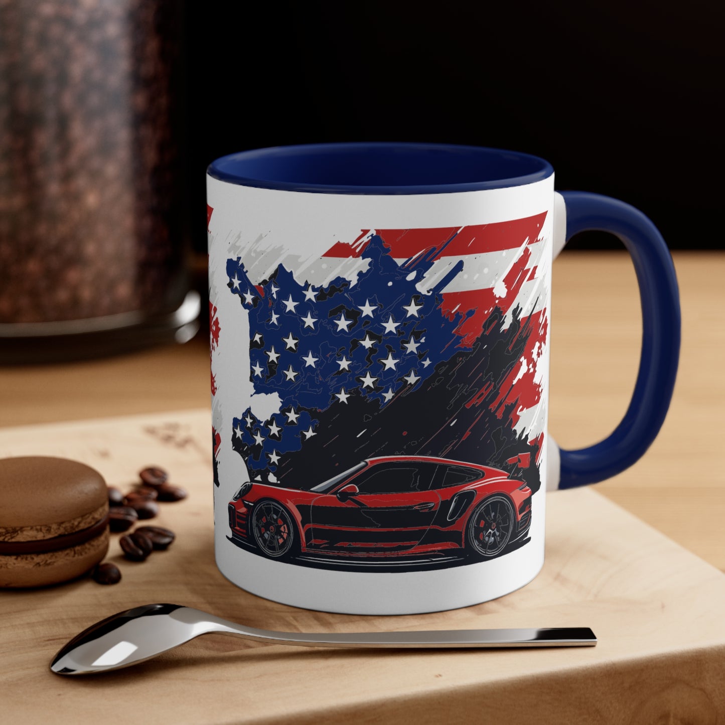 US FLAG Accent Coffee Mug, 11oz