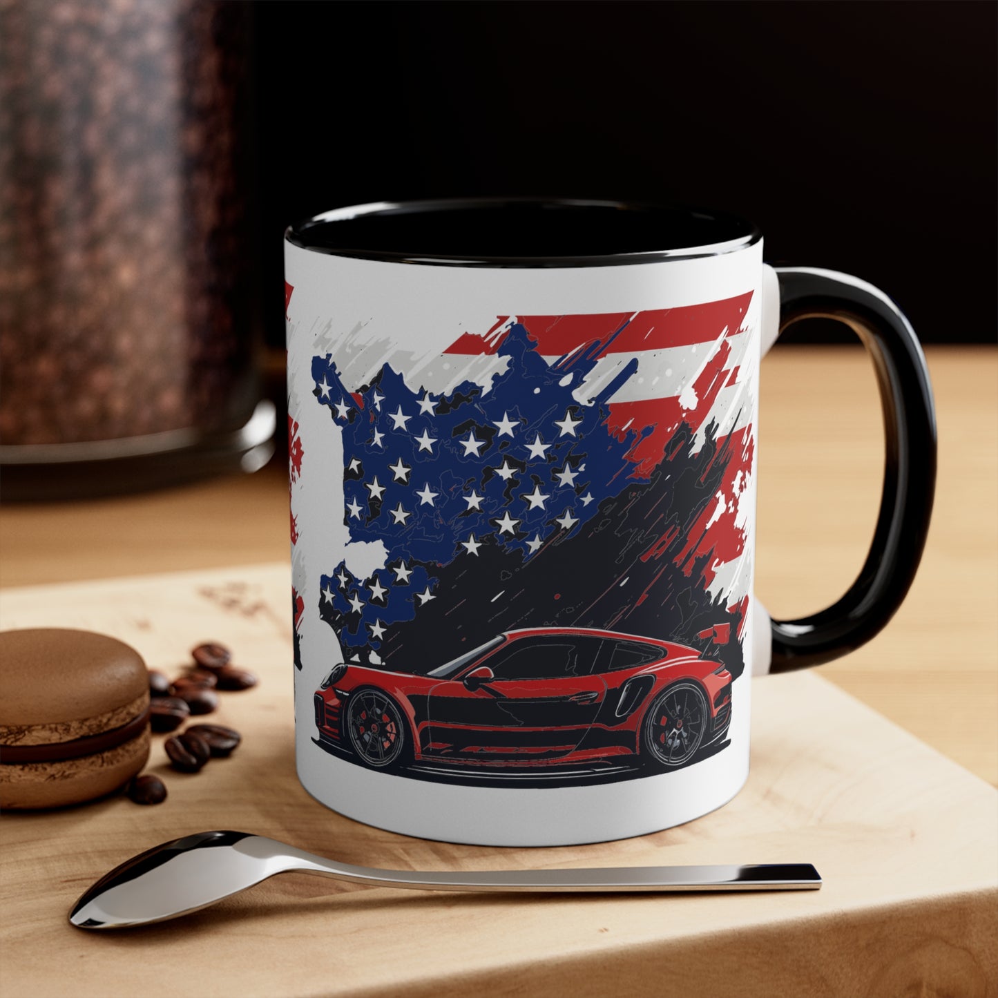 US FLAG Accent Coffee Mug, 11oz