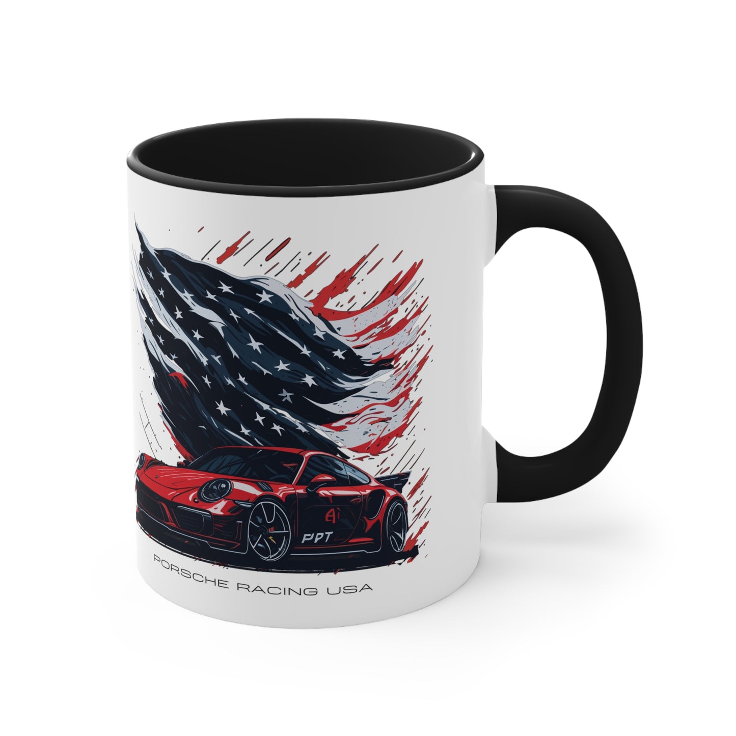 US FLAG Accent Coffee Mug, 11oz