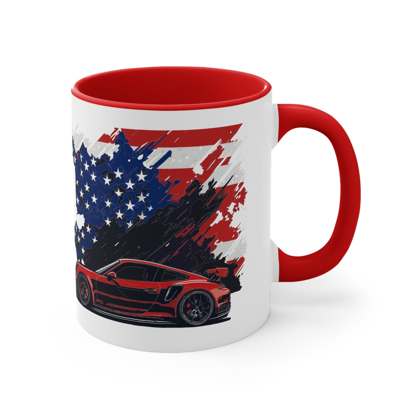 US FLAG Accent Coffee Mug, 11oz