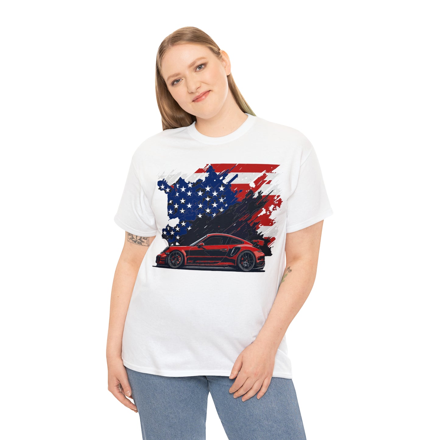 US FLAG RED Unisex Heavy Cotton Tee