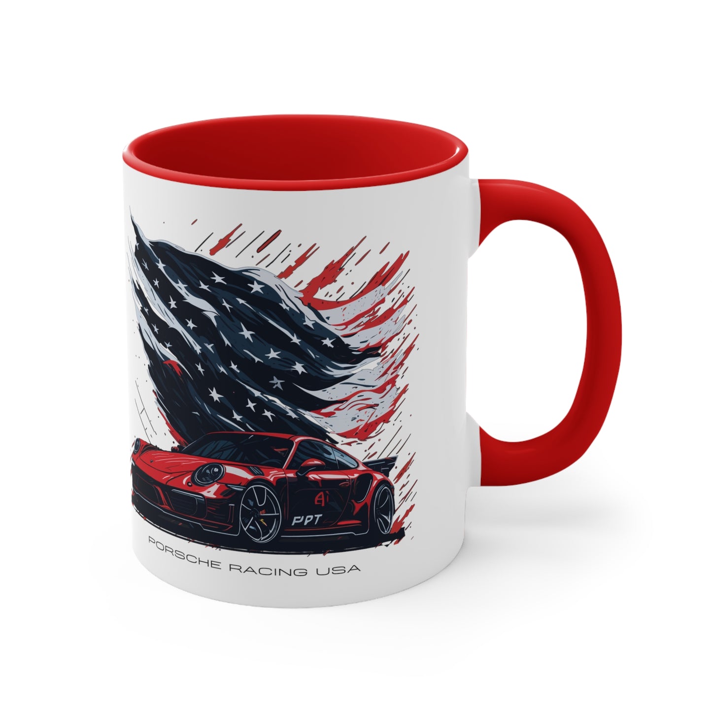 US FLAG Accent Coffee Mug, 11oz