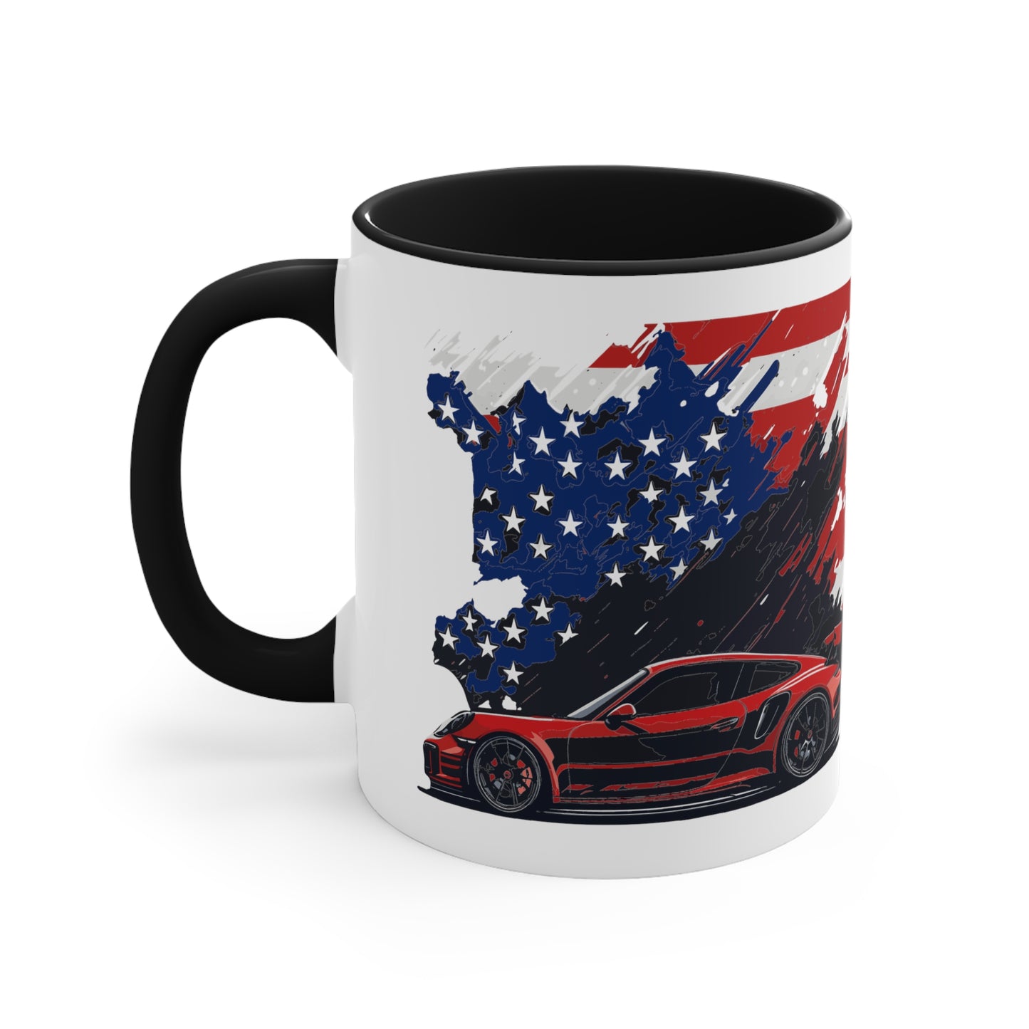 US FLAG Accent Coffee Mug, 11oz