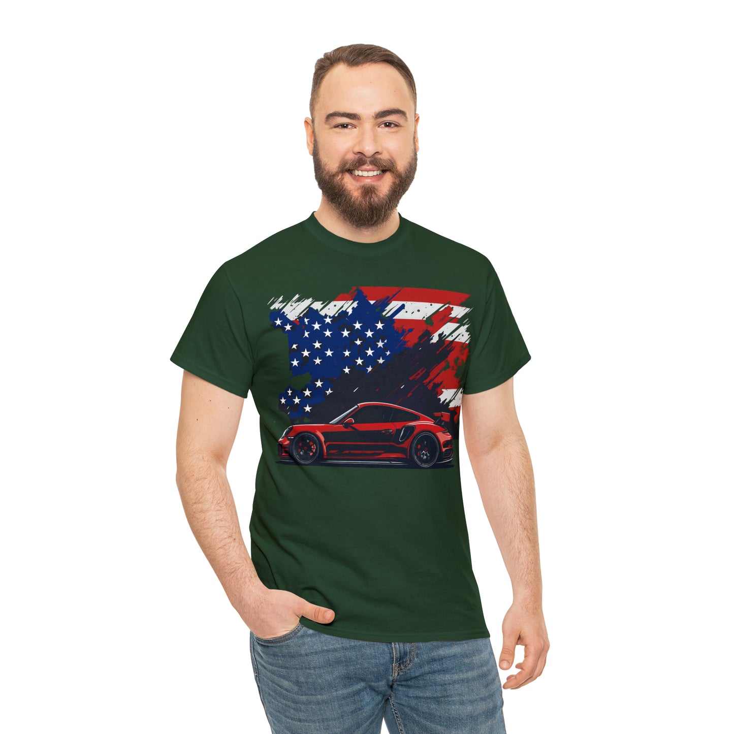 US FLAG RED Unisex Heavy Cotton Tee