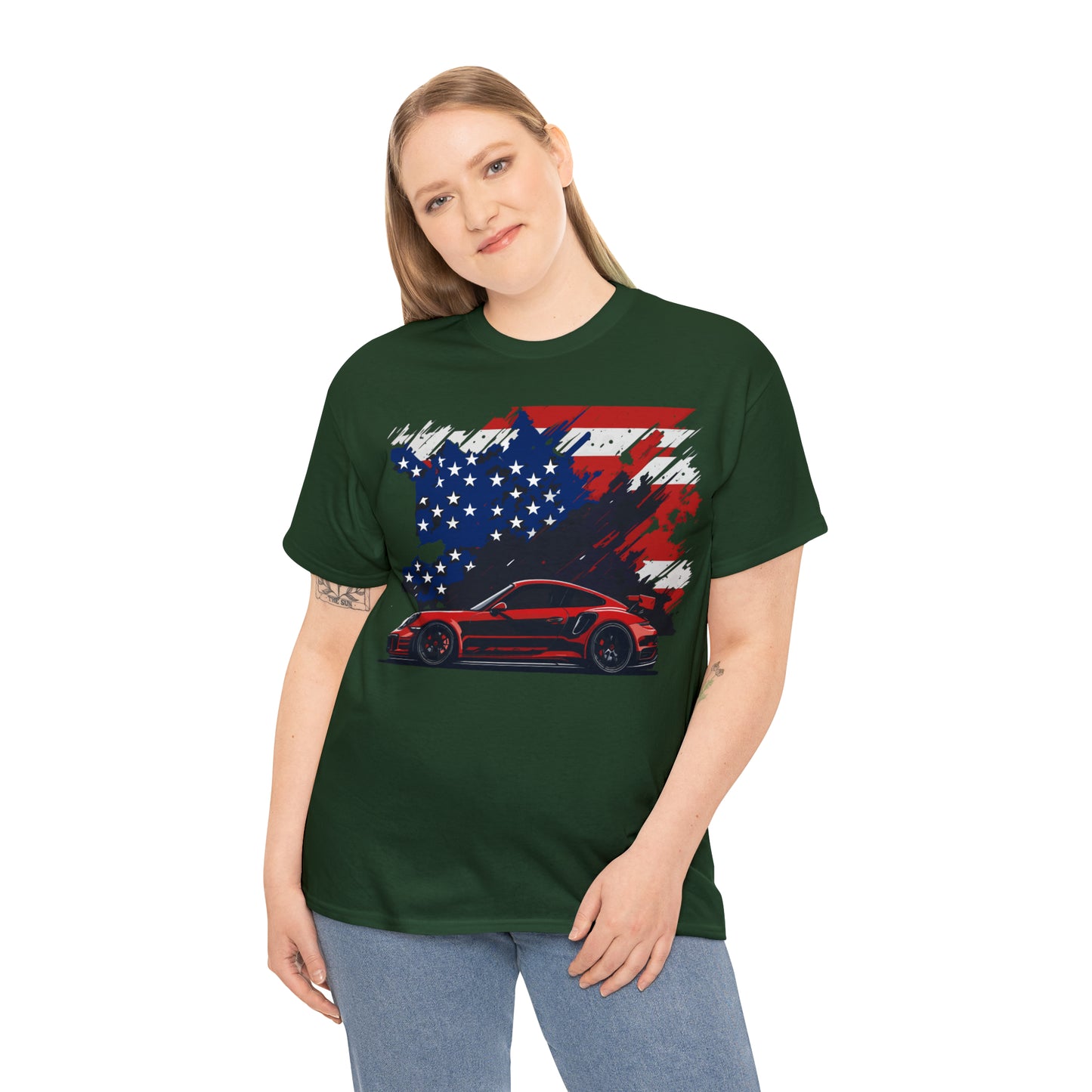 US FLAG RED Unisex Heavy Cotton Tee