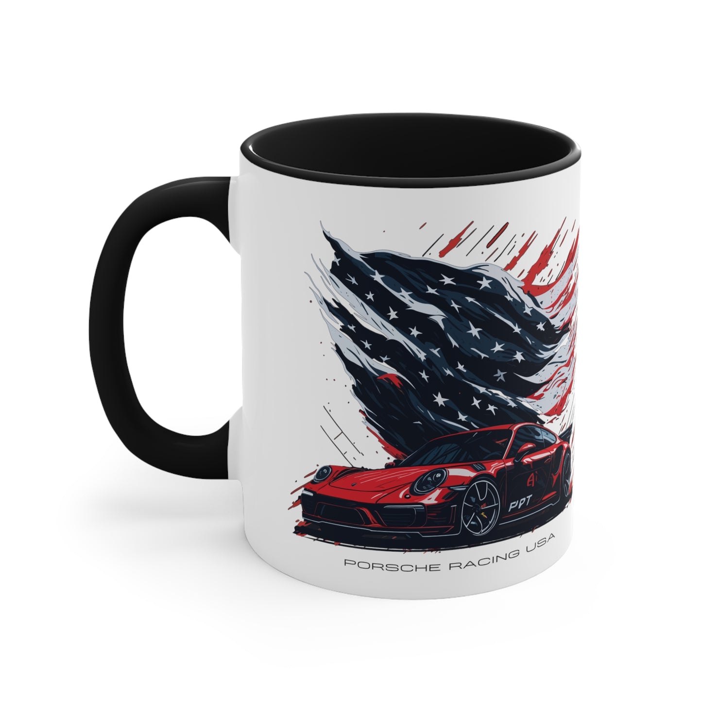 US FLAG Accent Coffee Mug, 11oz